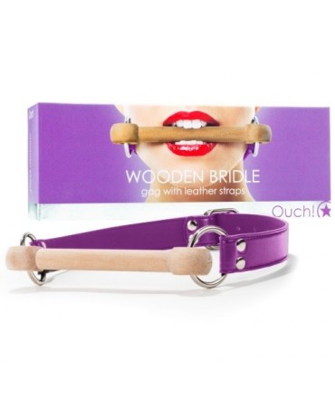 Mordaça Wooden Bridle Roxa